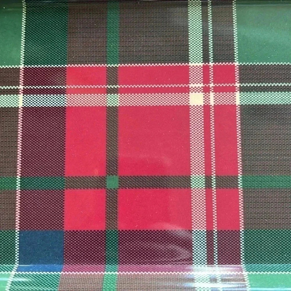 Tommy Bahama 2 Red Green Tartan Plaid Melamine Serving Platters Trays NWT - Picture 7 of 11